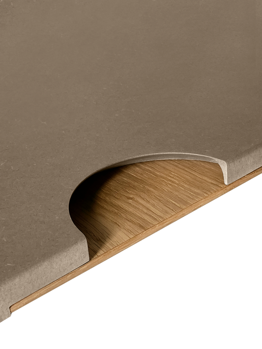 Зразок фасаду Half Moon Authentic конопляний. Ручка дуб натуральний