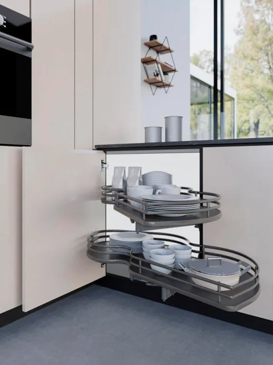 Corner pull-out shelves