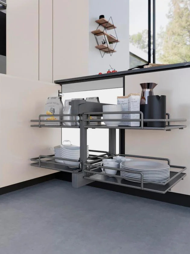 Угловые выдвижные полки