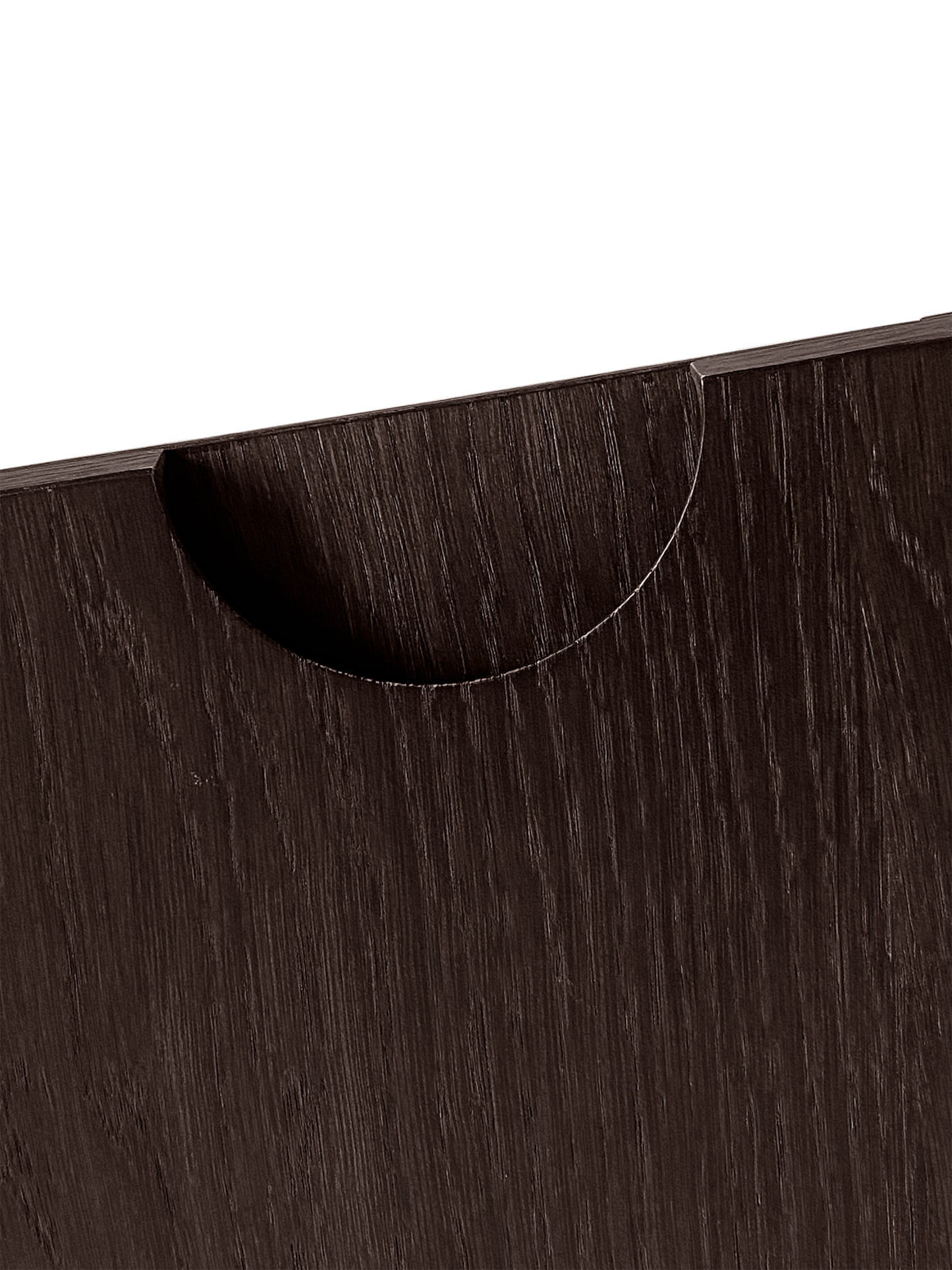 Sample of Half Moon Wood facade in anthracite oak. Handle in anthracite oak or Color