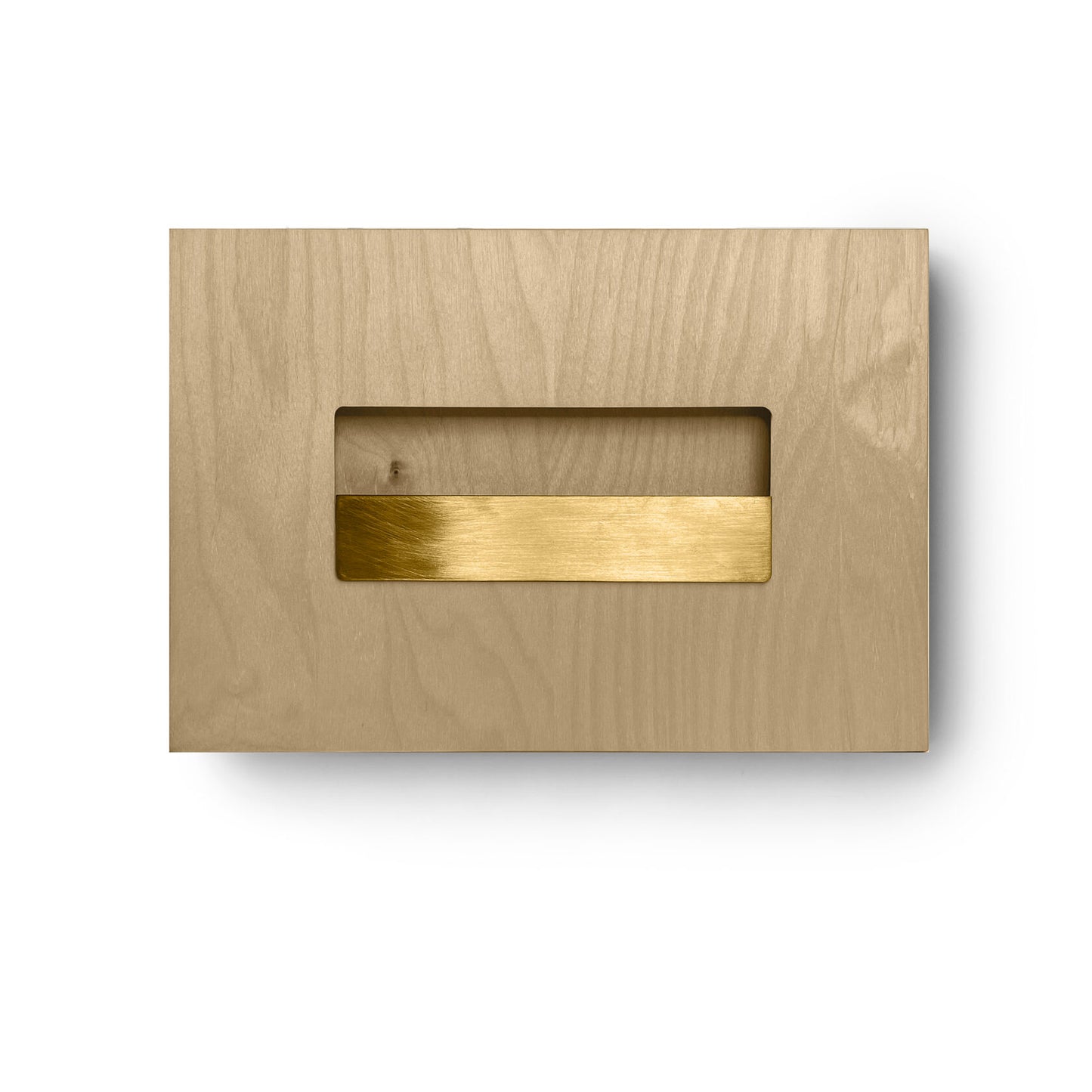 Sample of the facade Dotyk Wood sand birch. Brass handle