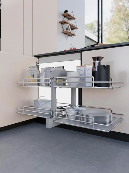 Corner pull-out shelves