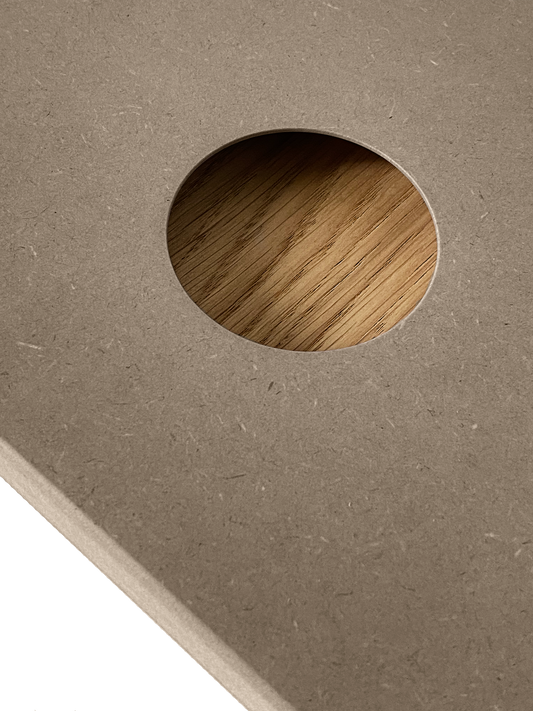 Sample of Tasty Authentic hemp facade. Natural oak handle 