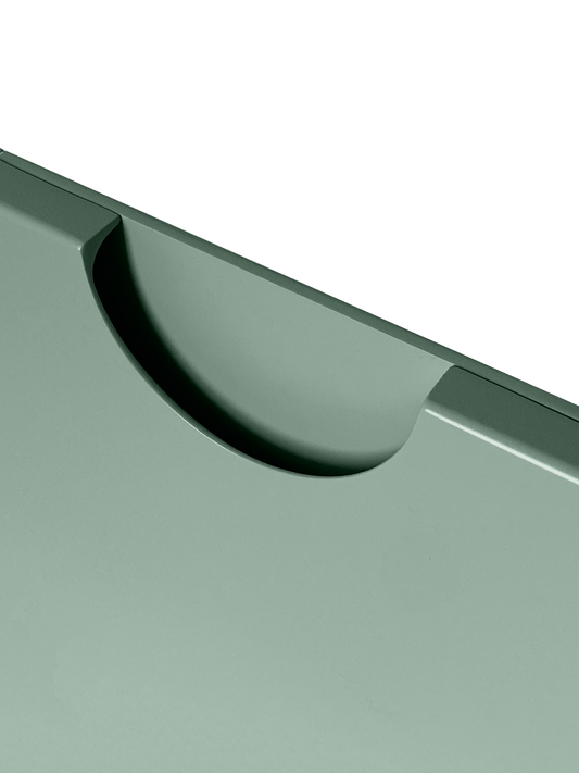 Sample of the Half Moon Color jade facade. Color jade handle 