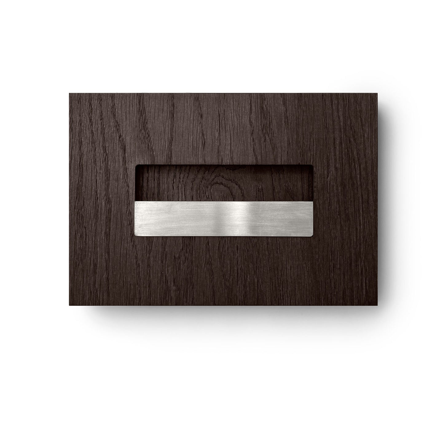 Sample of the facade Dotyk Wood anthracite oak. Stainless steel handle 