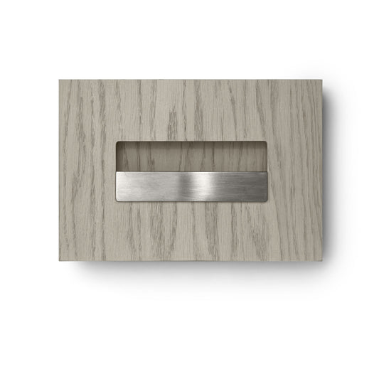Sample of the facade Dotyk Wood quartz oak. Stainless steel handle 