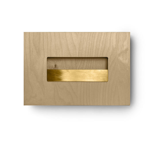 Sample of the facade Dotyk Wood sand birch. Brass handle 