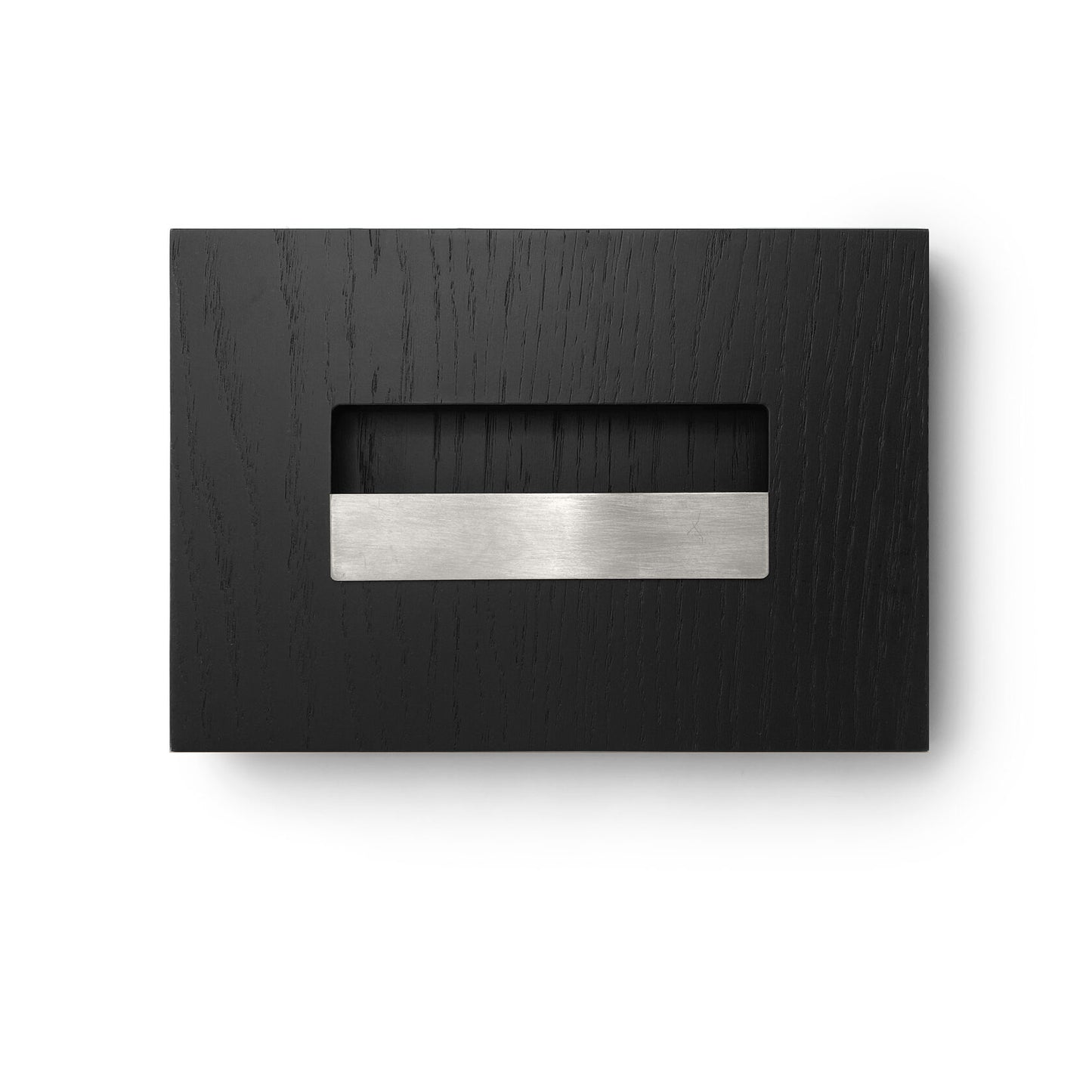 Sample of the facade Dotyk Wood black oak. Stainless steel handle 