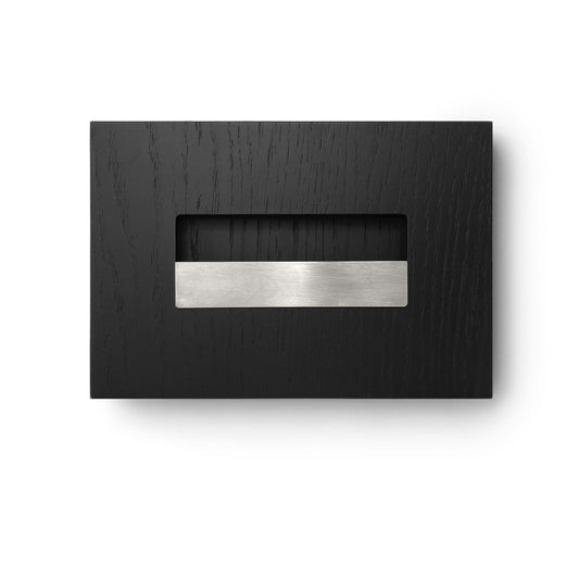 Sample of the facade Dotyk Wood black oak. Stainless steel handle 